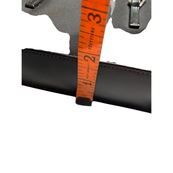 Black Mini Structured Shoulder Bag Gold Hardware Faux Leather Purse Handbag - Picture 16 of 16